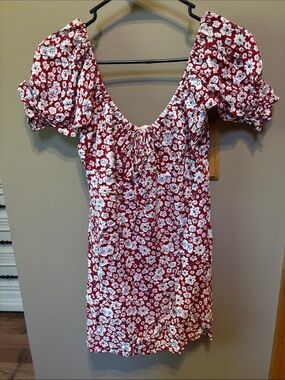 Auguste The Label Red & White Floral Mini Dress
